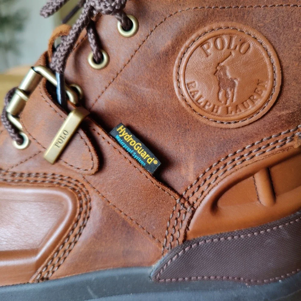 Polo Ralph Lauren Oslo Low BT WP Leather Duck Boots Brown 10.5D Waterproof
